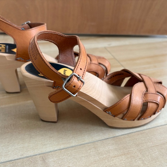 Swedish Hasbeens Pearl Sky High Leather Sandals - Picture 2 of 4